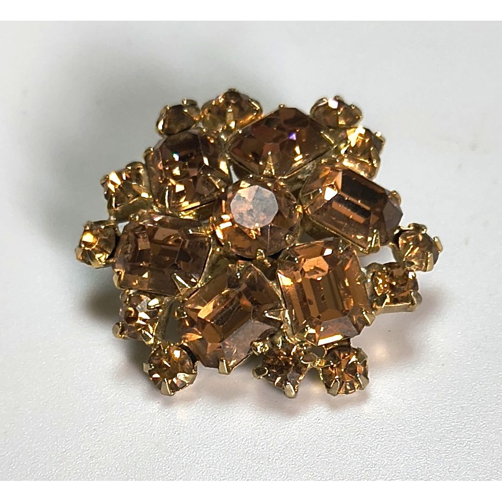 Vintage Weiss Single Orphan Clip On Rhinestone Earring Topaz
